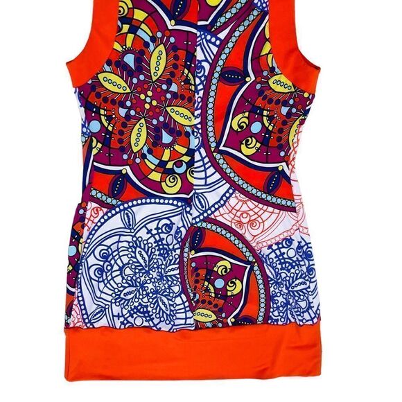 XOXO Multicolor Abstract Print Pullover Sleeveless Stretchy Dress Sz S - Picture 7 of 12